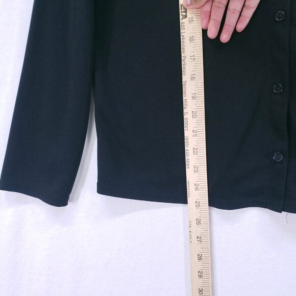 Kathie Lee Collection Black Embroidered Floral Cardigan Sweater Size Large - Picture 6 of 10